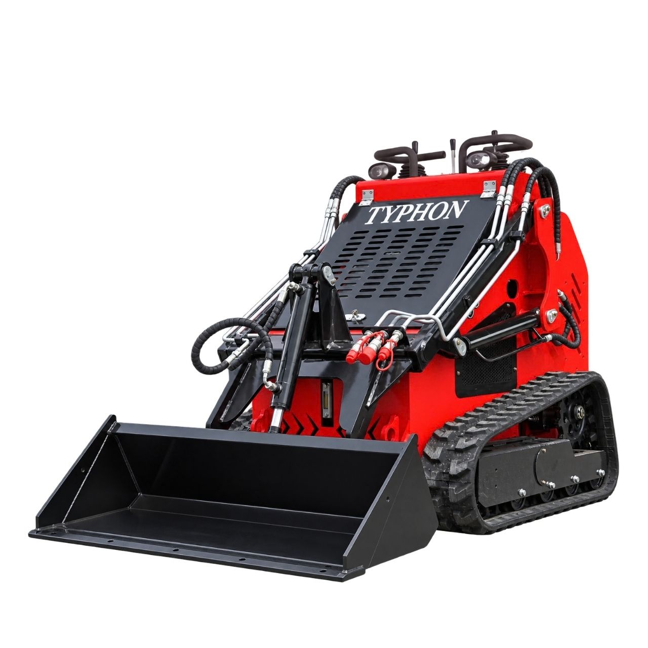 TYPHON STOMP 502 PRO Compact Skid Steer Loader - EPA Certified Honda GX690 22.1 HP, 992 lb Max Lift, Stand-On with Professional 3-pump / 3-valve system