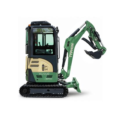 TYPHON KUVUO 2.7 Mini Excavator Konstructz Series - 2.7 Ton with Kubota D1105, Enclosed Cab A/C & Heater, Retractable Metal Tracks, Full Pilot Controls and 2 Speed Travel TYPHON KUVUO 2.7 Mini Excavator Konstructz Series - 2.7 Ton with Kubota D1105, Enclosed Cab A/C & Heater, Retractable Metal Tracks, Full Pilot Controls and 2 Speed Travel
