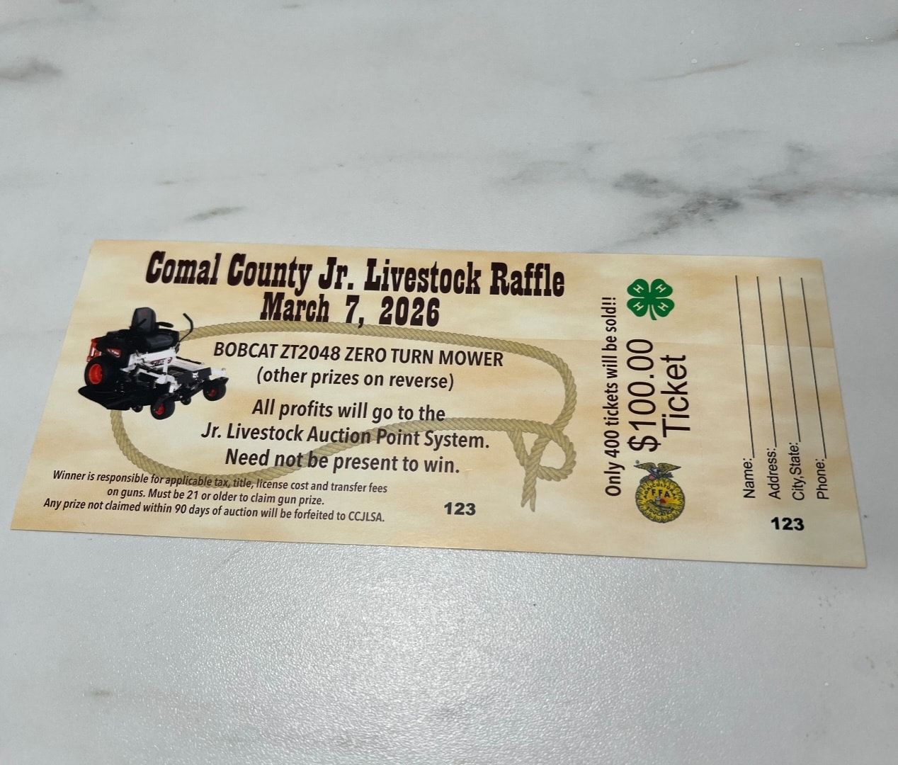 2026 Raffle Ticket