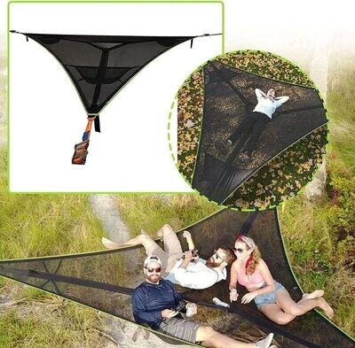 Multi Person Triangle Hammock 3 Points Outdoor Camping Sleep Hanging