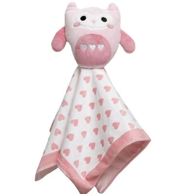 Owl Lovey Blanket, Pink