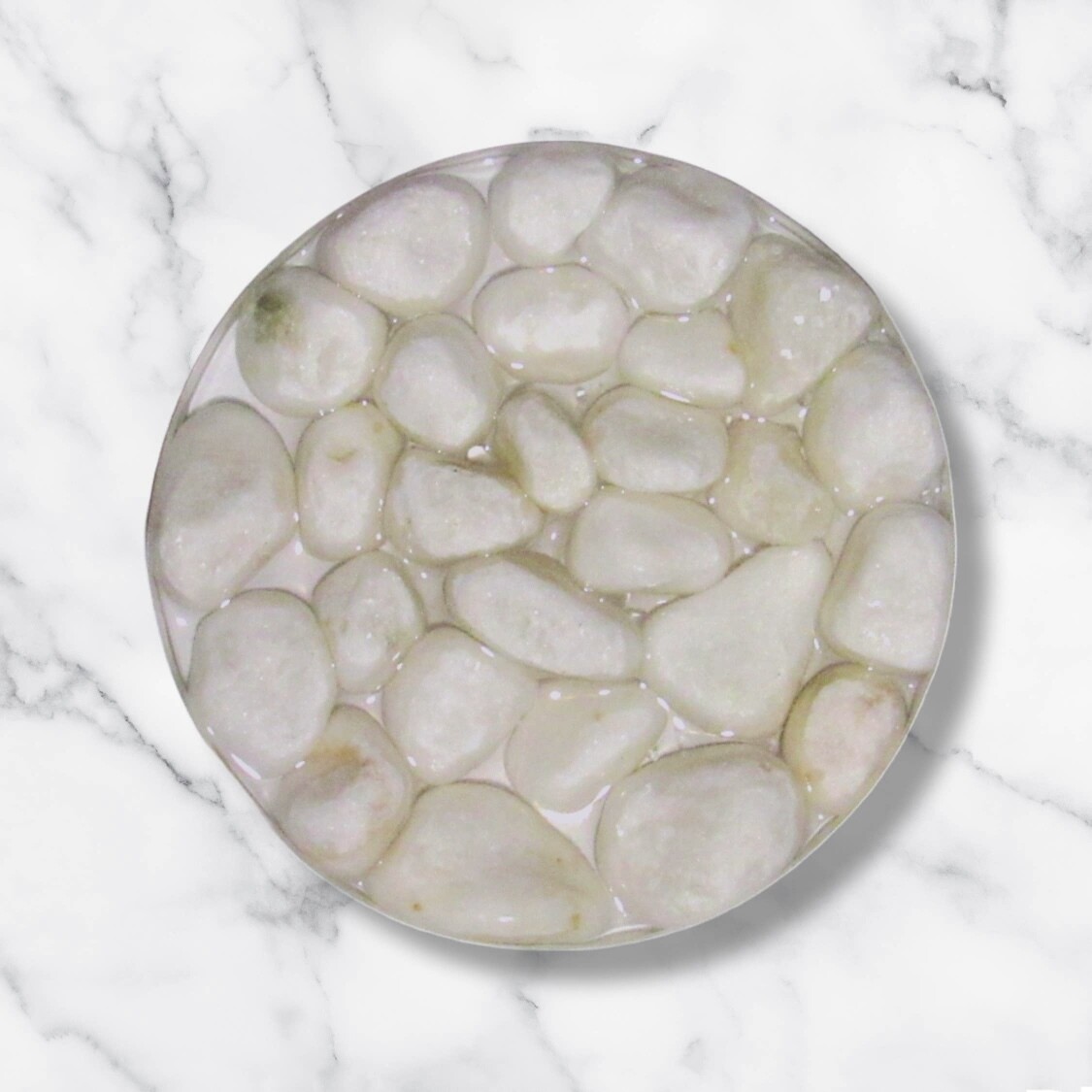 White Natural Stone Lifting Soap Dish