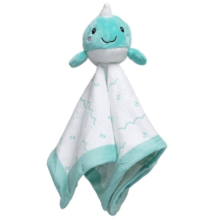 Narwhal Lovey Blanket, Blue