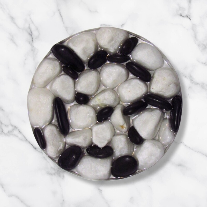 Black-White Natural Stone Lifting Soap Dish