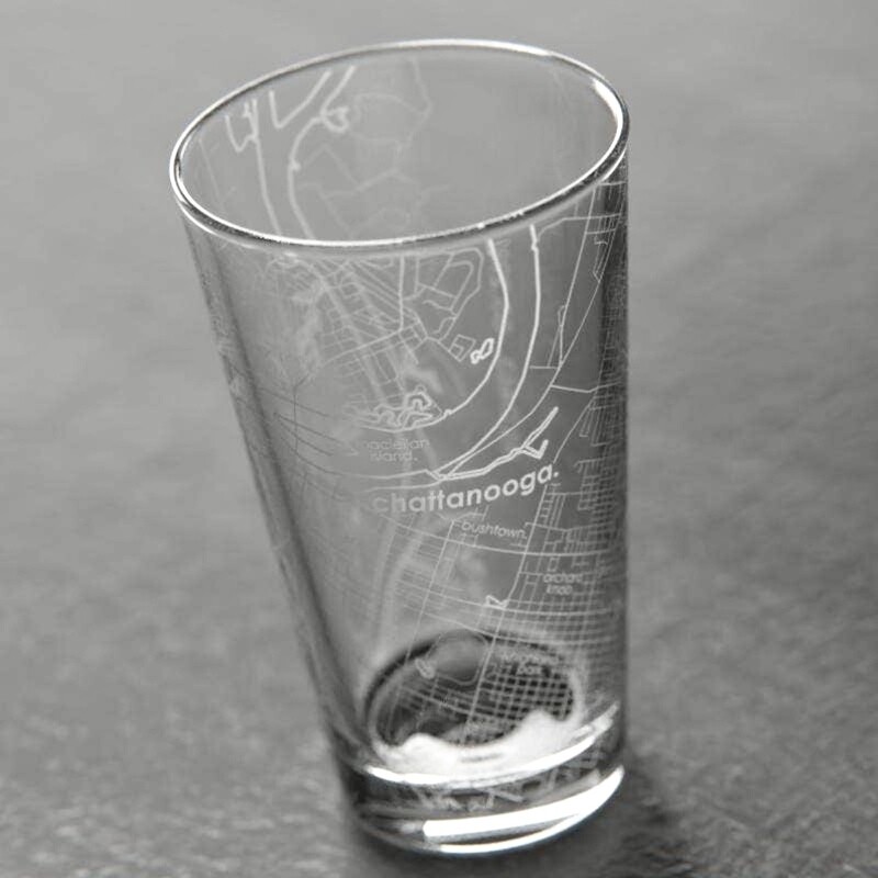 Chattanooga TN Map Pint Glass