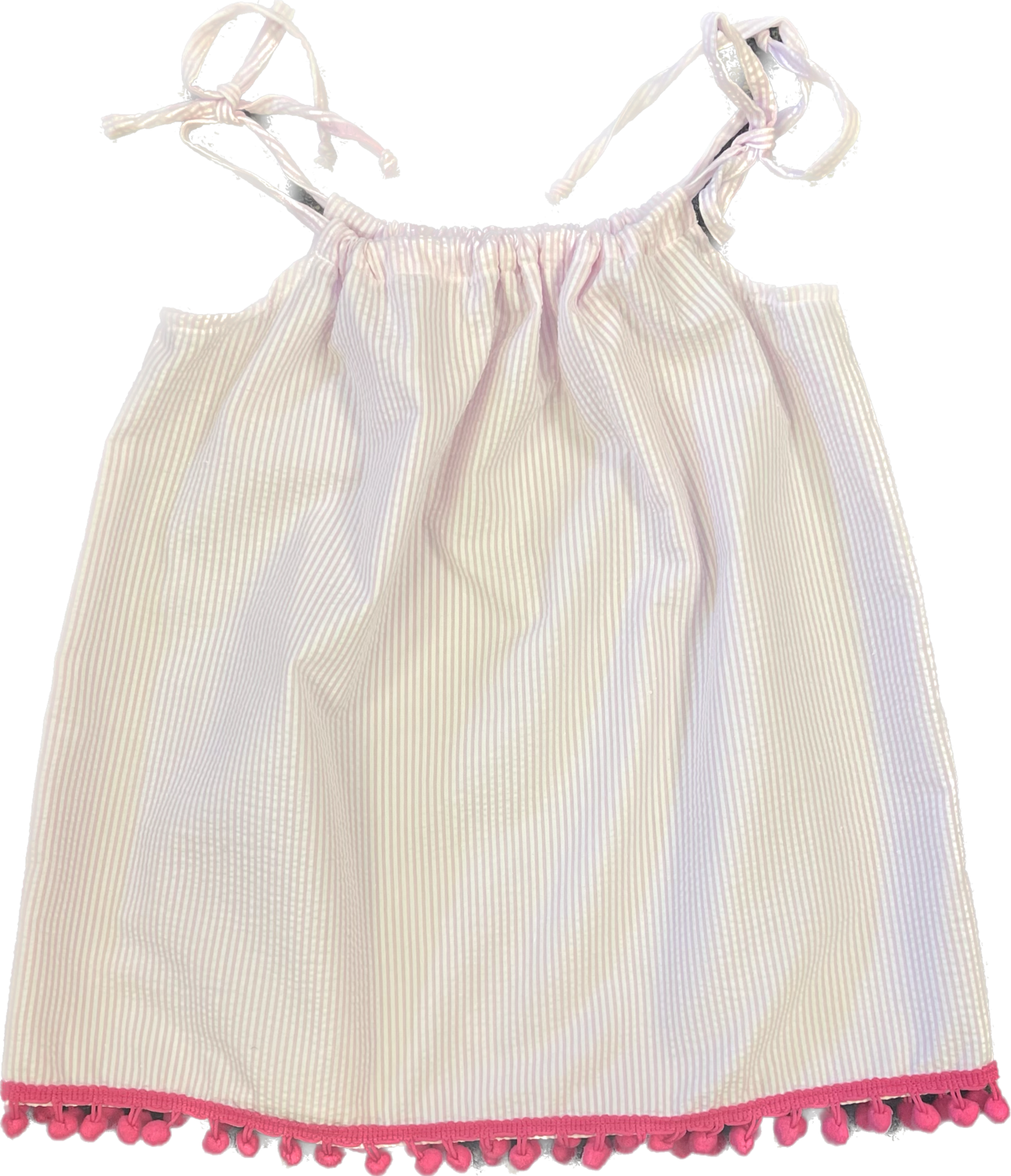 Seersucker Dress-Pink