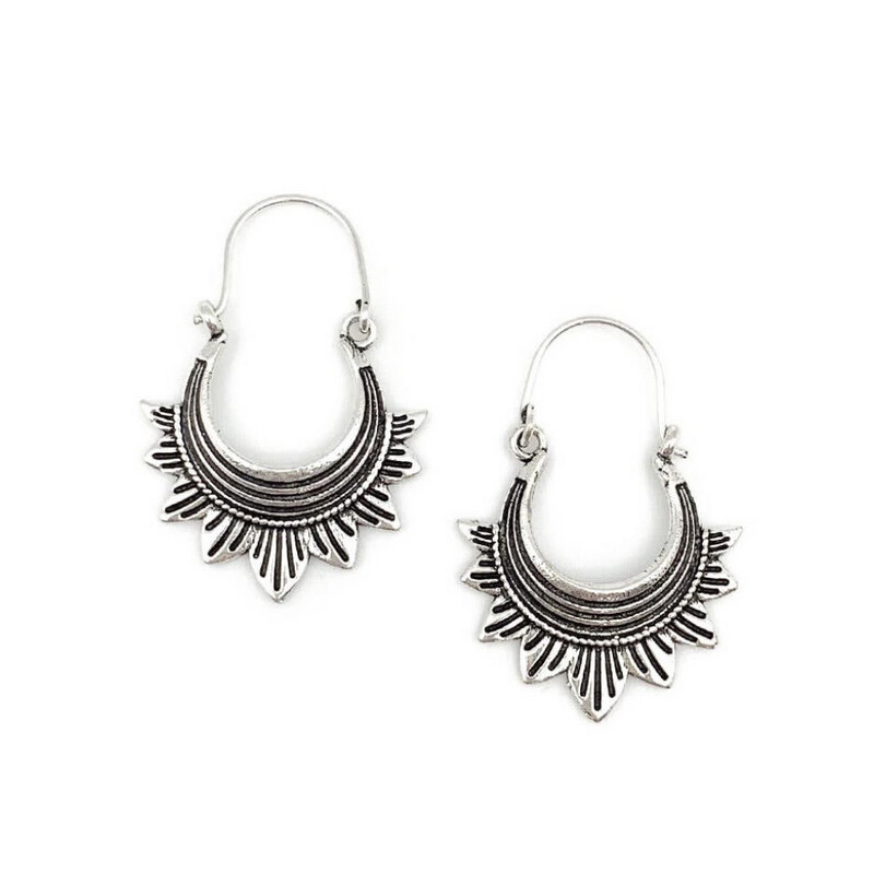 Silver Crescent Earrings