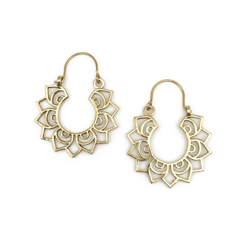 Gold Crescent Earrings