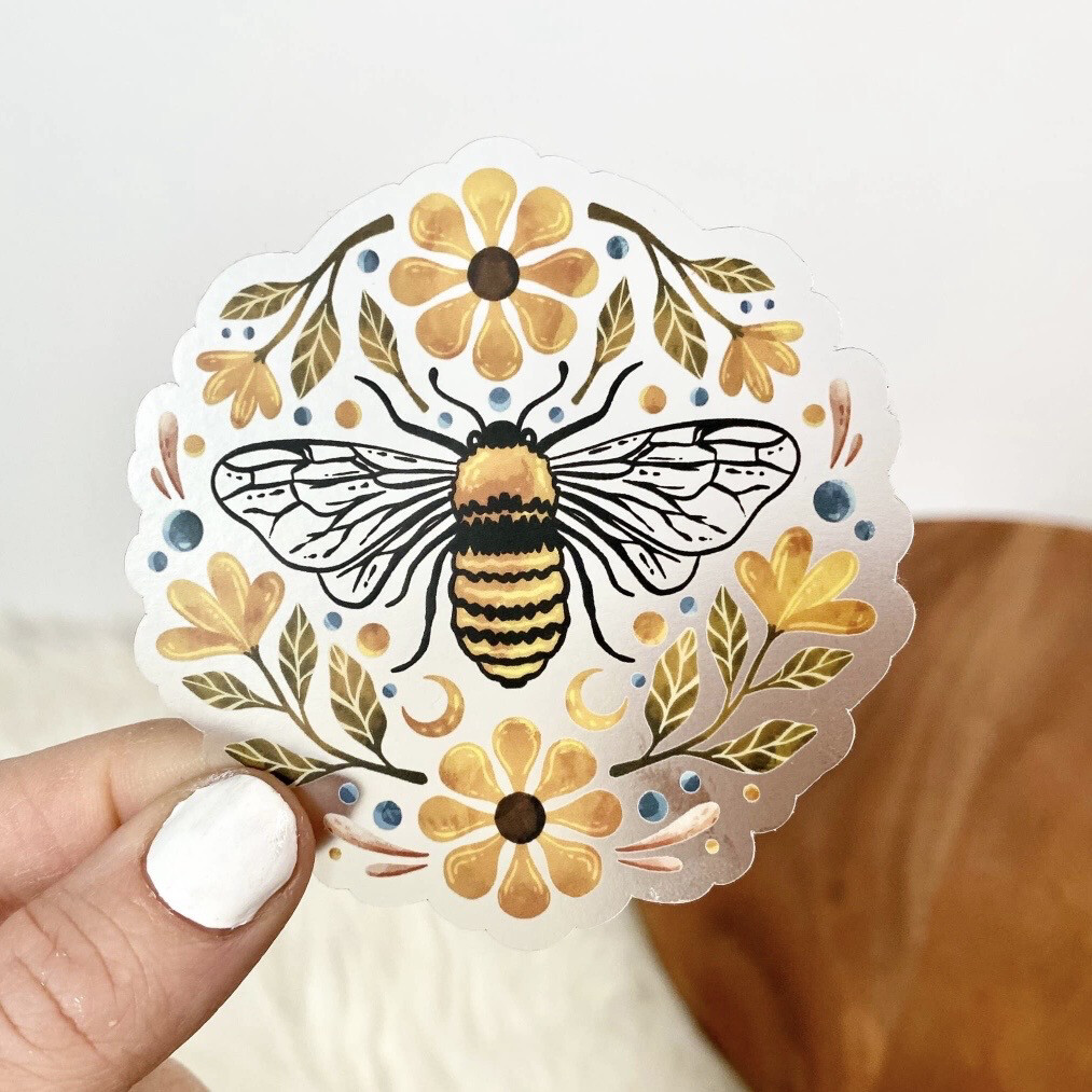 Bee Waterproof Vinyl Sticker