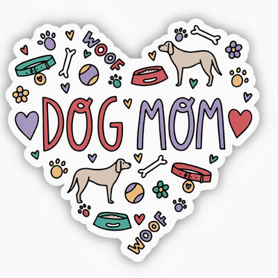 Dog Mom Waterproof Vinyl Sticker