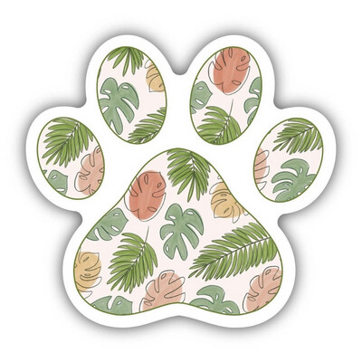 Botanical Pet Paw Sticker