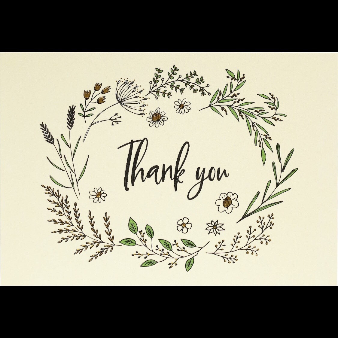 Botanical Thanks You Note Cards