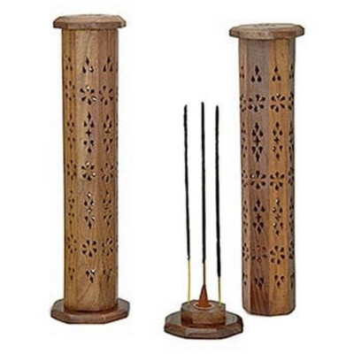 Wood Tower Incense Burner