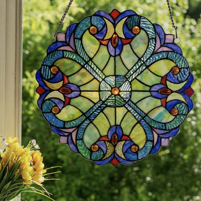 Halston Blue Mosaic Glass Art