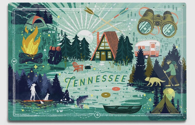 Metal Tennessee Lake Sign