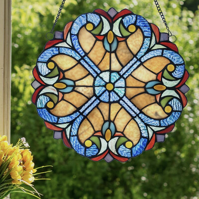 Halston Amber Mosaic Glass Art