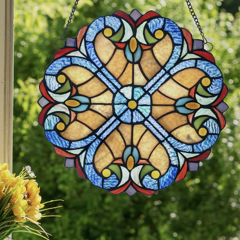 Halston Amber Mosaic Glass Art