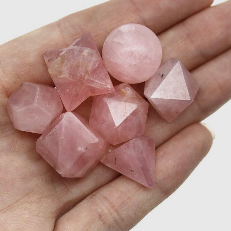 Rose Quartz Geometric Set