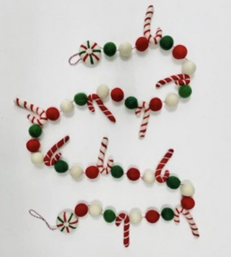 Candy Cane &amp; Ball Garland