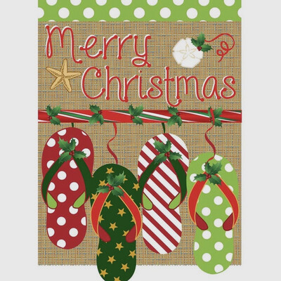 Flip Flop Christmas Garden Flag