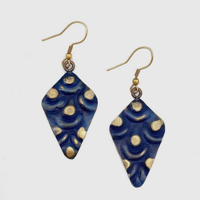 Navy And Gold Earrings