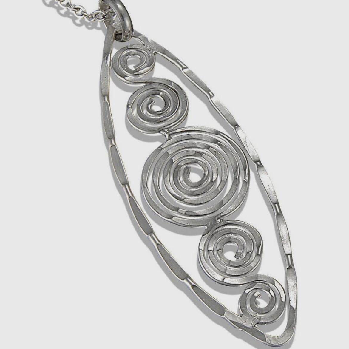 Silver Circles Single Pendant Necklace