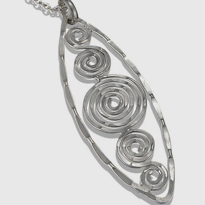 Silver Circles Single Pendant Necklace