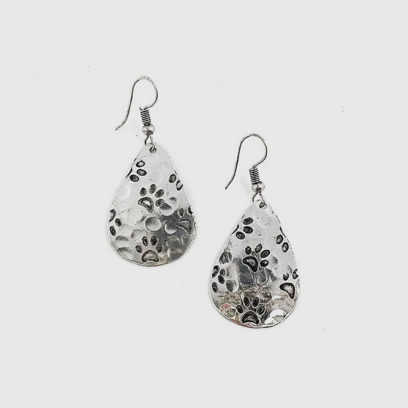 Pet Stamped Silver Earrings