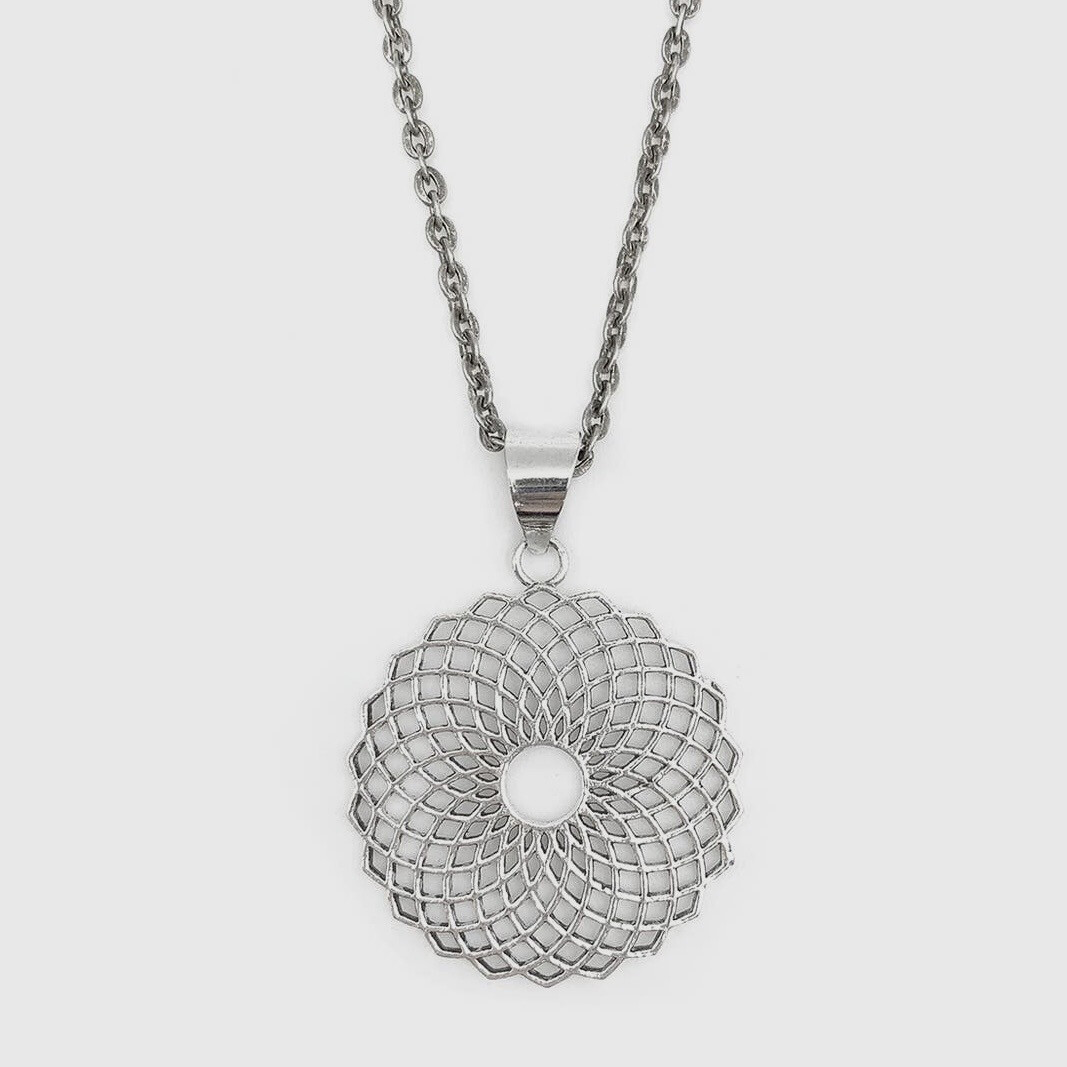 Circle Silver Pendant Necklace