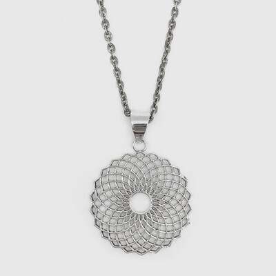 Circle Silver Pendant Necklace