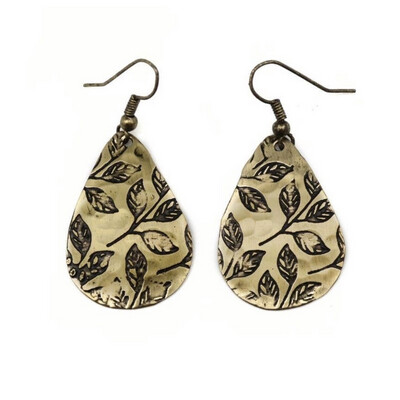Gold Leaf Stamped Earrings