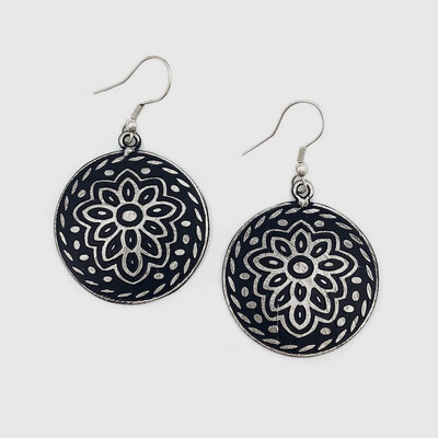 Black And Silver Earrings