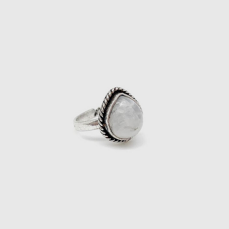 Moon Stone Adjustable Ring