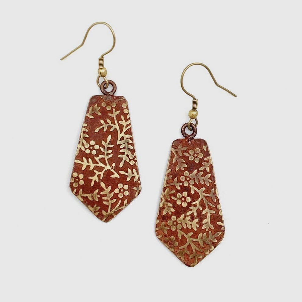 Rust Floral Earrings