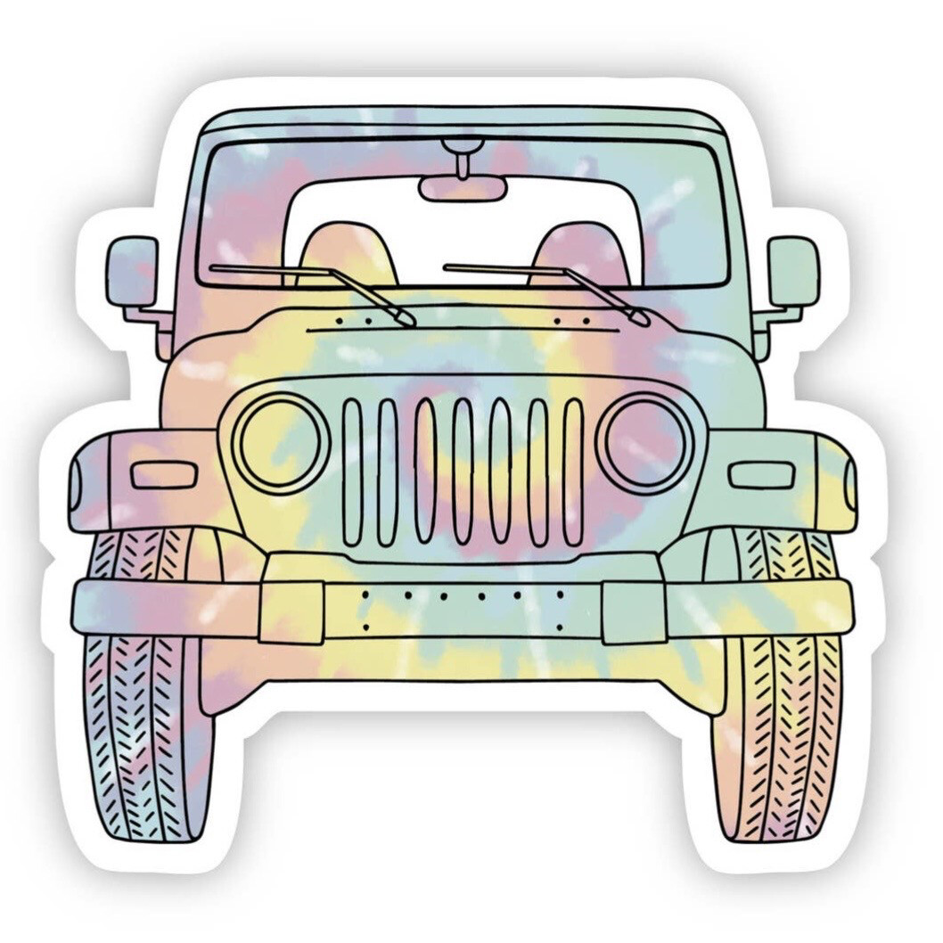 Tie Die Jeep Waterproof Vinyl Sticker