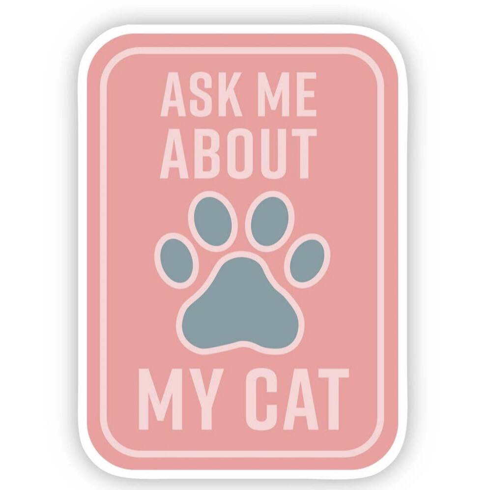 Ask About Cat Sticker