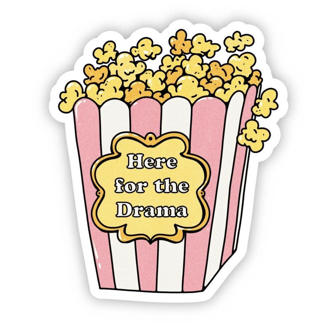 Popcorn Drama Waterproof Vinyl Sticker