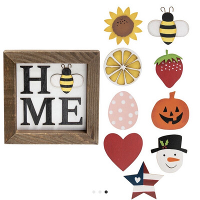 Home Plaque With Seasonal Changing O