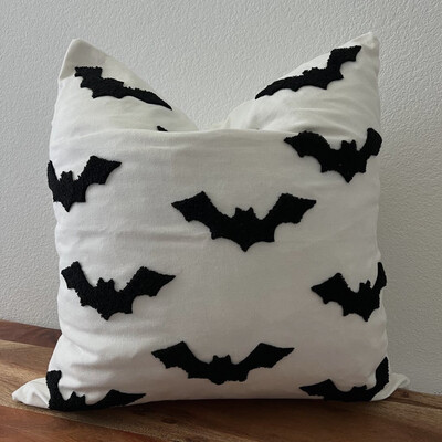 Bat Pom Pillow Cover
