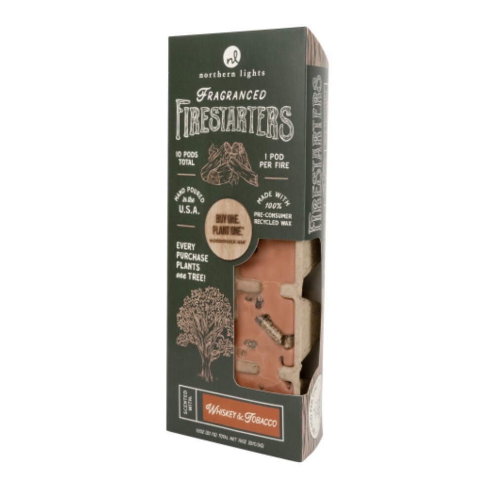 Fragranced Fire Starters, Whiskey &amp; Tobacco