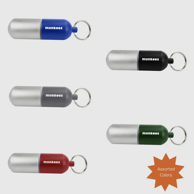 Waterproof Capsule Keychain, Assorted Colors