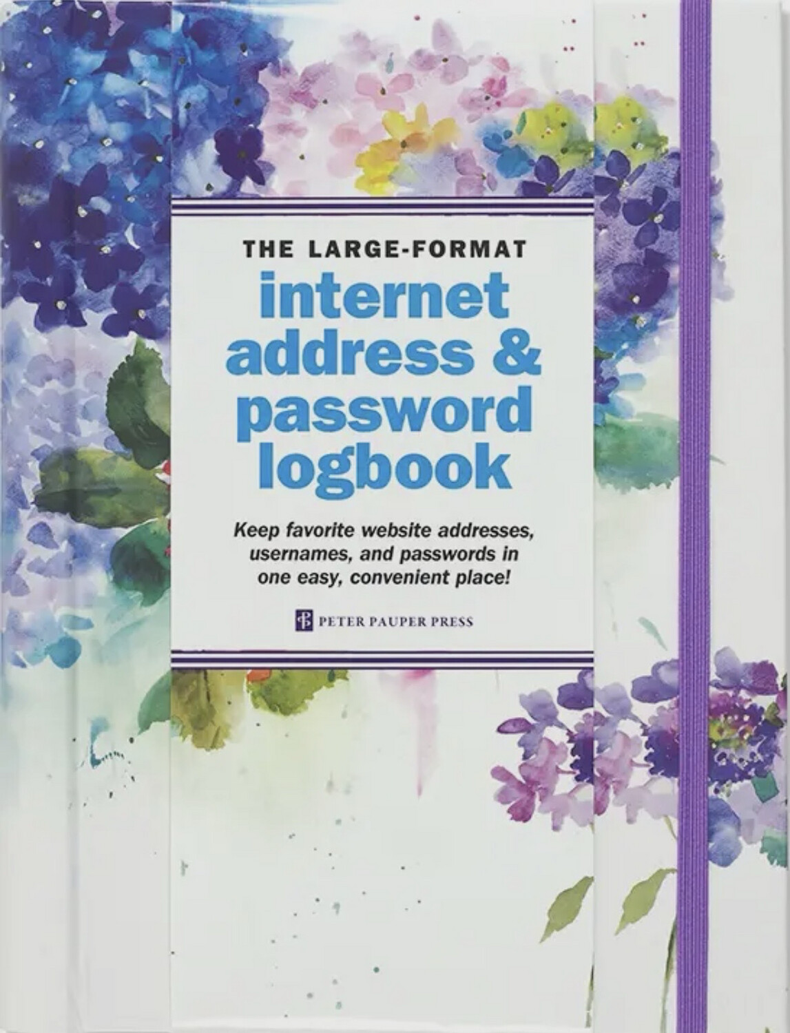 Large Format Hydrangea Internet, Address,  And Password Book