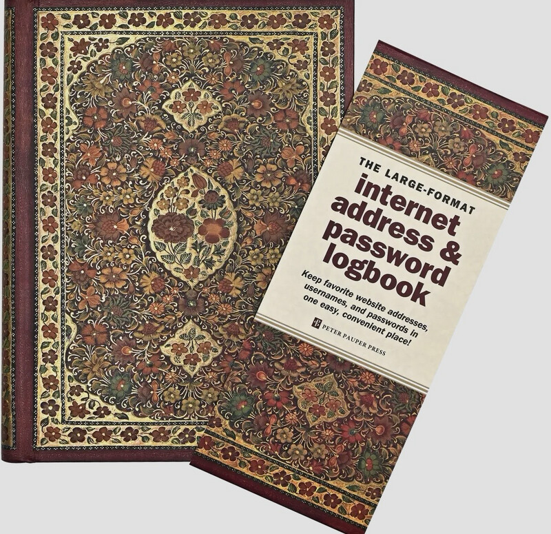 Large Format Internet, Address, And Password Logbook