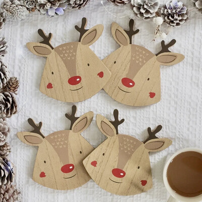 Set Of Four Reindeer Coasters