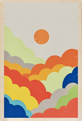 Clouds And Sky Wood Magnet