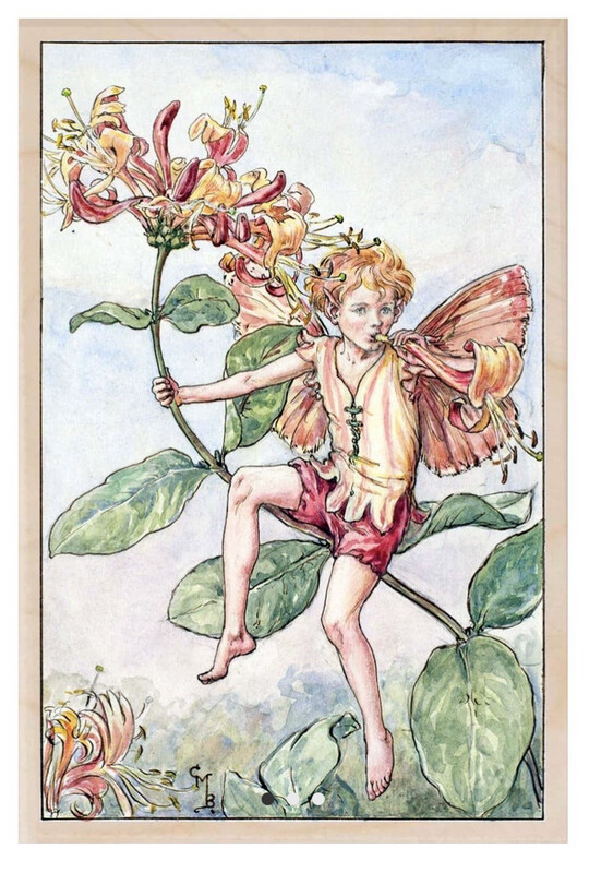 Honeysuckle Fairy Wood Magnet