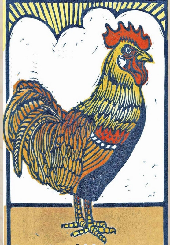Rooster Wood Magnet