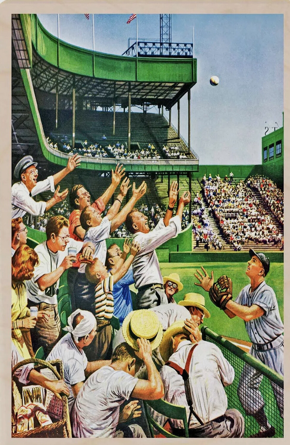 Baseball Wood Magnet