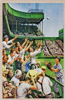 Baseball Wood Magnet