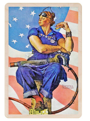 Rosie Riveter Wood Magnet
